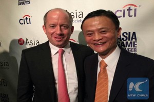 Duncan Clark and Alibaba's Group's founder and chairman Ma Yun, also known as Jack Ma. (Credit: Duncan Clark)